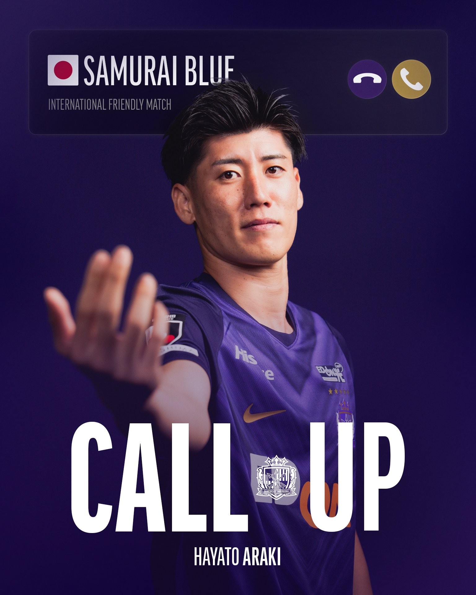 Offiziell: Japanische Nationalmannschaft nominiert Sanfrecce Hiroshimas Verteidiger Hayato Araki nach