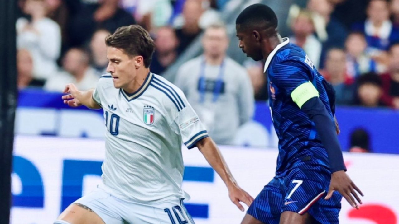 France 1-1 Italy: Olise's worldie is equalized by Bastoni as Upamecano sent off