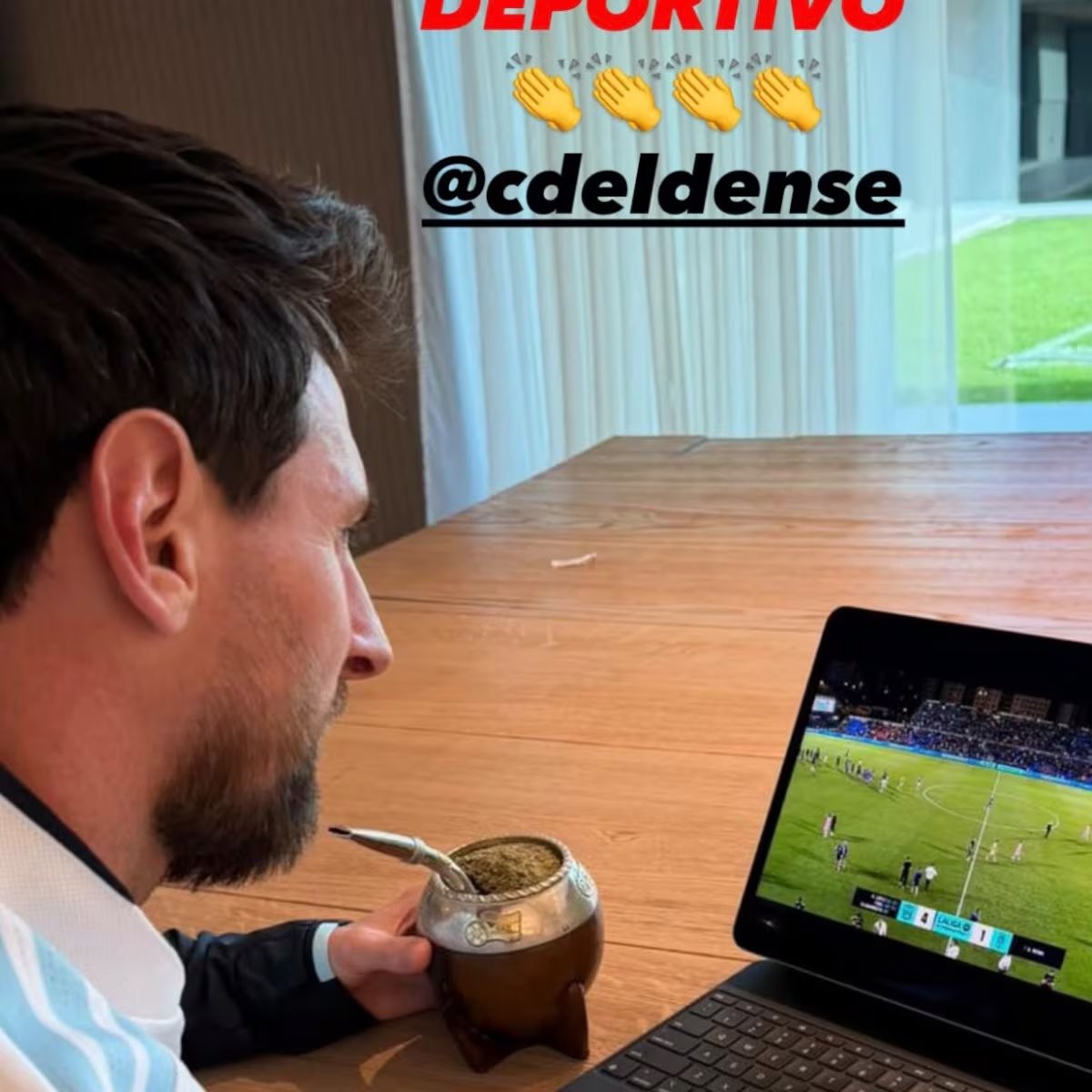 Messi disfruta de la goleada del Eldense desde Rosario