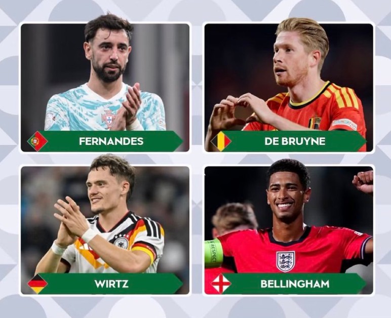 UEFAネーションズリーグ第3節の最優秀選手候補：ヴィルツ、ケヴィン・デ・ブライネ、ベリンガム、ブルーノ・フェルナンデス