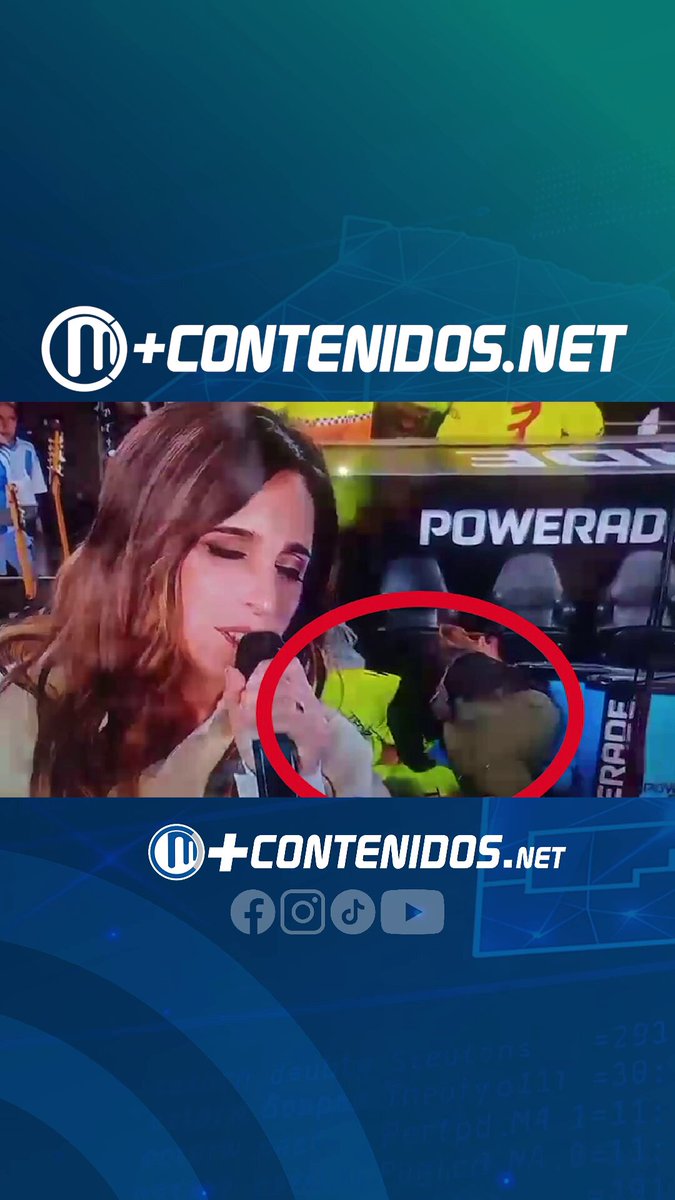 Un guardia de seguridad se desmaya mientras Soledad canta para Messi