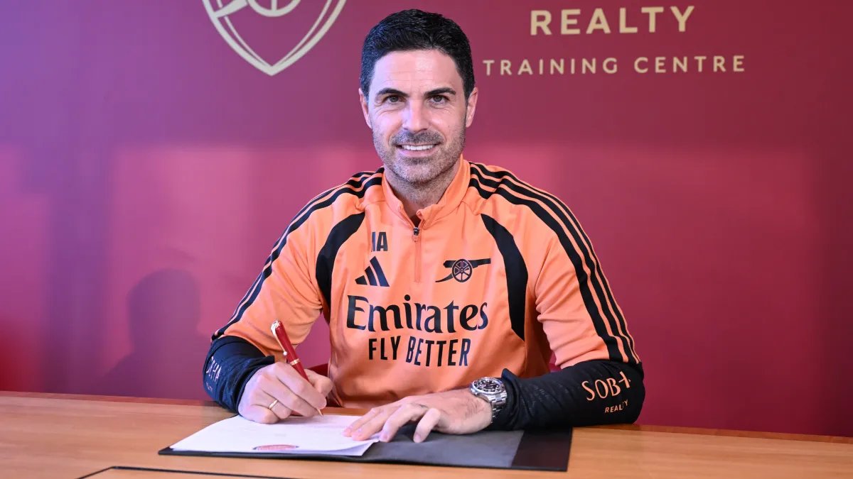 The Times: Arteta's new contract worth £25m, making him the world's 2nd-highest paid manager
