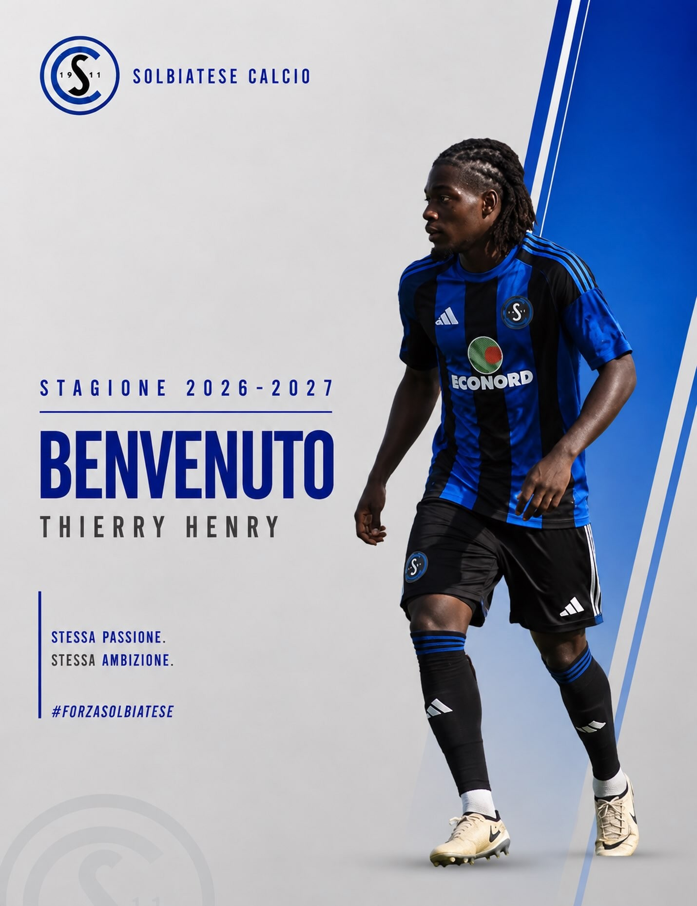 Solbiatese Arno Calcio signs 23-year-old French forward Thierry Henry