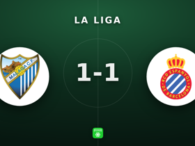 La Liga : Málaga CF 1-1 Espanyol — match nul à la J8