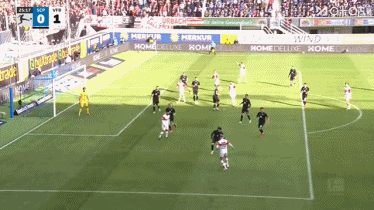 Hiệp một: Paderborn 0-1 Stuttgart, Chabot ghi bàn, Leweling sút trúng cột dọc