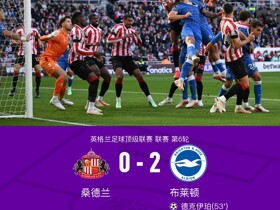 十人布莱顿客场2-0桑德兰，德克伊珀、阿贾姆破门