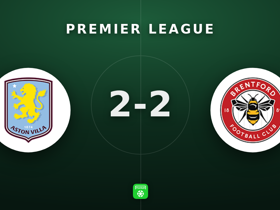 Premier League: Aston Villa 2-2 Brentford — McGinn, gol e 3 remates