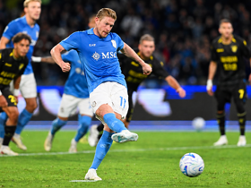 Napoli 3-0 Frosinone: KDB nets double to seal a comfortable win, Lang on target
