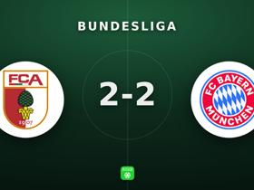 Bundesliga: Augsburg 2-2 Bayern München — Dahmen's 8 saves earn draw