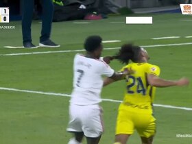 Vinicius sent off for hair pull as eagle-eyed fans spot Bellingham's X-rated 'game's gone' response