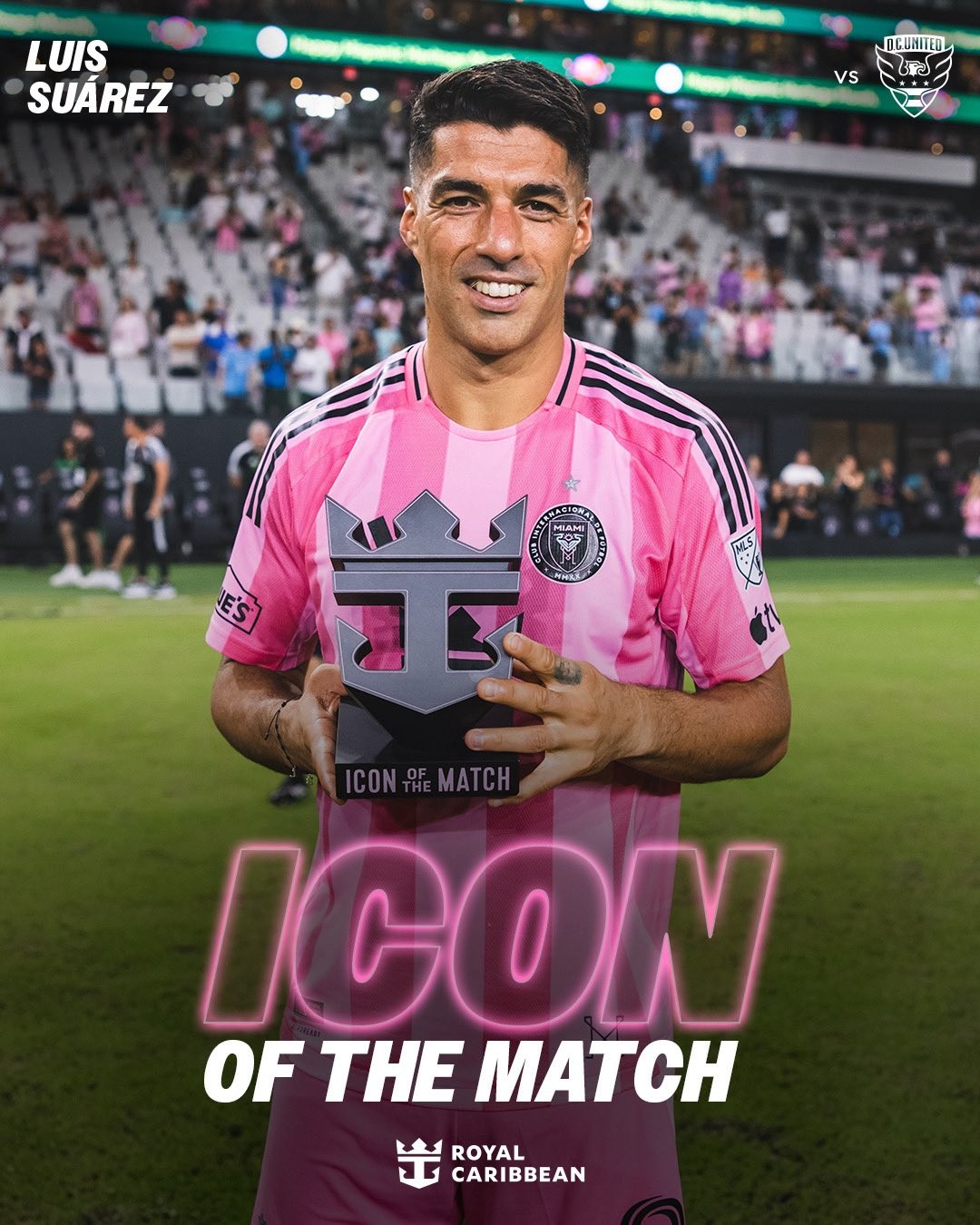 Suárez, com dois gols e uma assistência, é eleito o melhor em campo na vitória do Inter Miami por 4 a 0 sobre o D.C. United