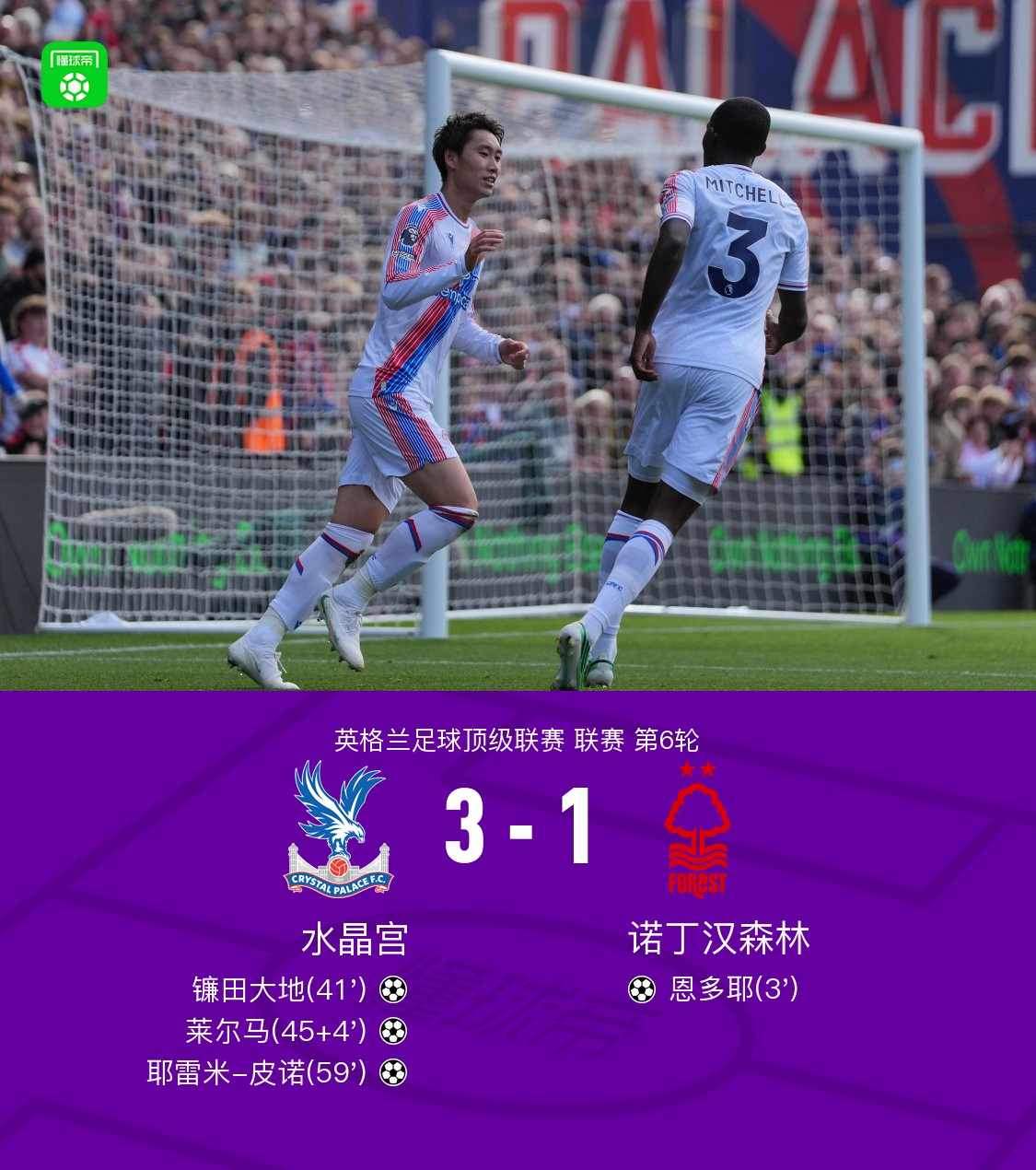 Crystal Palace dreht Spiel gegen Nottingham Forest: Kamada erzielt erstes Ligator, Lerma und Pino treffen