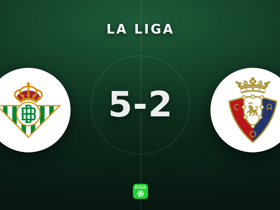 La Liga : Betis 5-2 Osasuna — Isco, doublé et note de 8,4