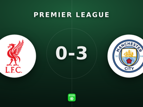 Premier League: Liverpool 0-3 Man City — Cherki 8.6 on debut goal