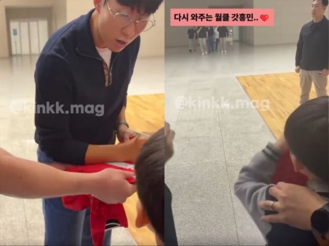 Herzerwärmend: Son Heung-min tröstet weinenden kleinen Fan nach Drängelei und gibt Autogramm