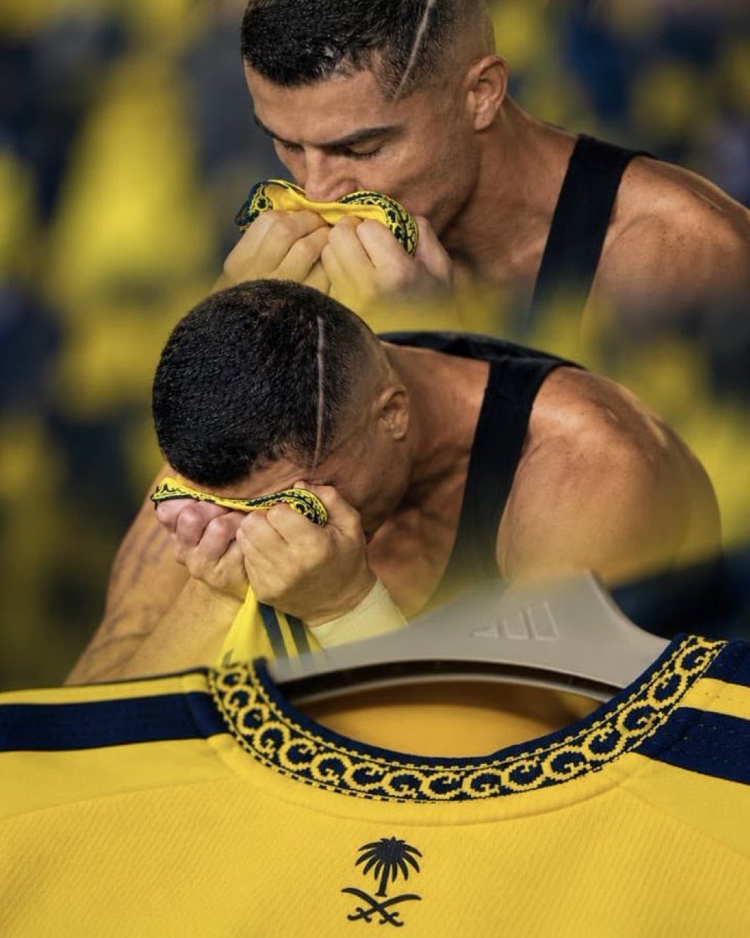 Cristiano Ronaldo bacia lo stemma dell'Al Nassr, il club sui social: "Alcuni amori si esprimono a parole, altri si mostrano in silenzio"
