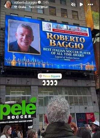 Roberto Baggio in New York als „größter italienischer Spieler aller Zeiten" ausgezeichnet
