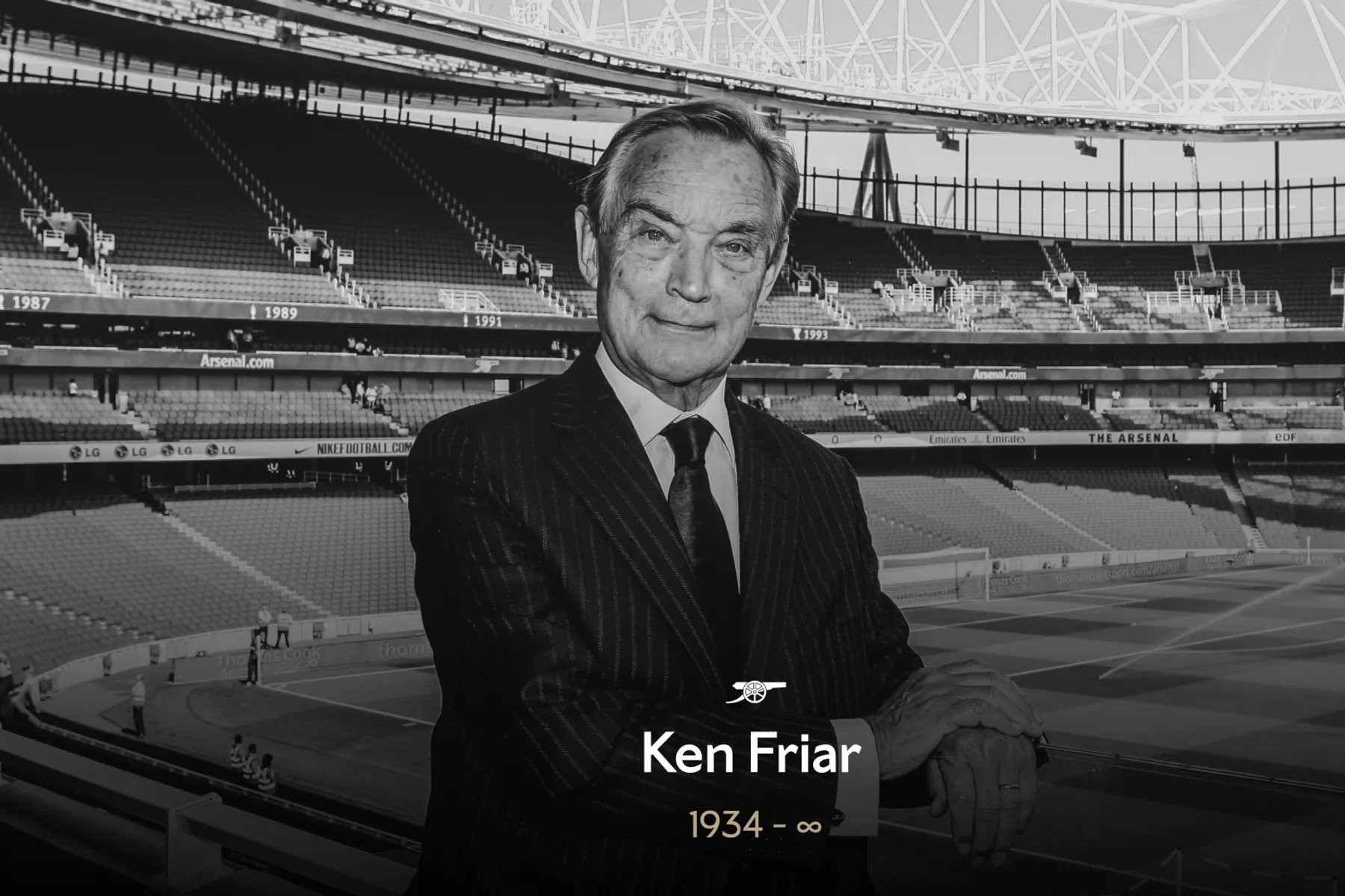 เคน ฟรายเออร์ ประธานสโมสรอาร์เซนอลตลอดชีพ เสียชีวิตในวัย 92 ปี