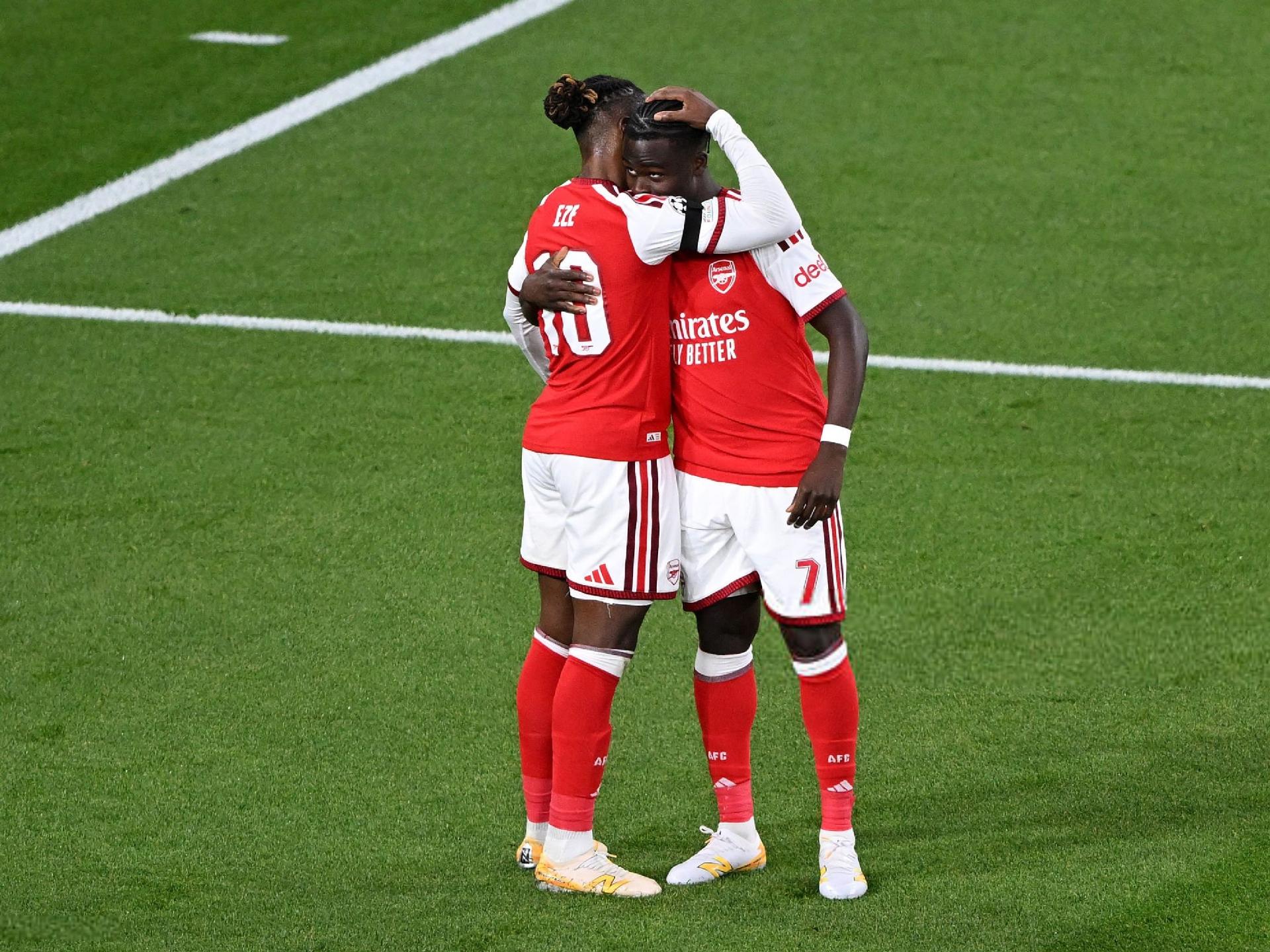 Saka climbs to 4th on Arsenal's all-time Champions League scoring list with 14 goals