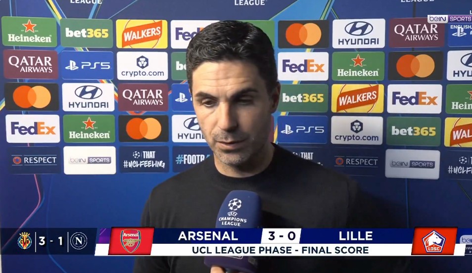 Arteta: Estou muito feliz pelo Eze, acho que ele precisava desse gol