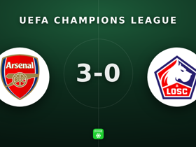 Champions League: Arsenal 3-0 Lille — Eze, nota 8.9 y 4 regates